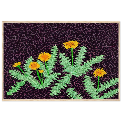 DANDELIONS 1985 Framed Poster | Yayoi Kusama Framed Prints Wall Art | Yayoi Kusama Prints