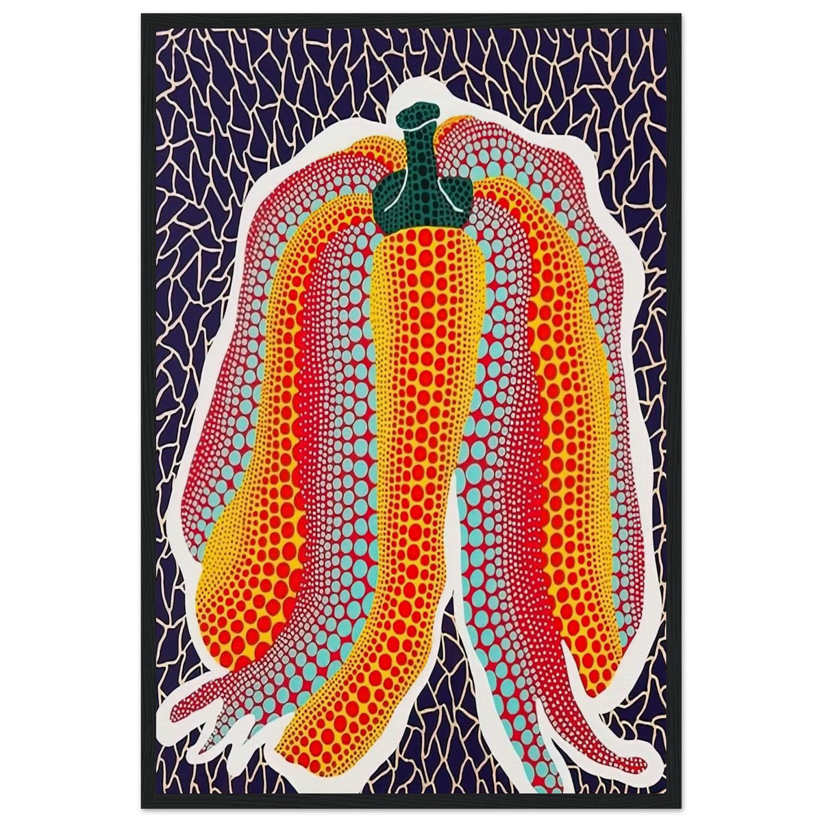 PUMPKIN 1990 Framed Poster | Yayoi Kusama Framed Prints Wall Art | Yayoi Kusama Prints