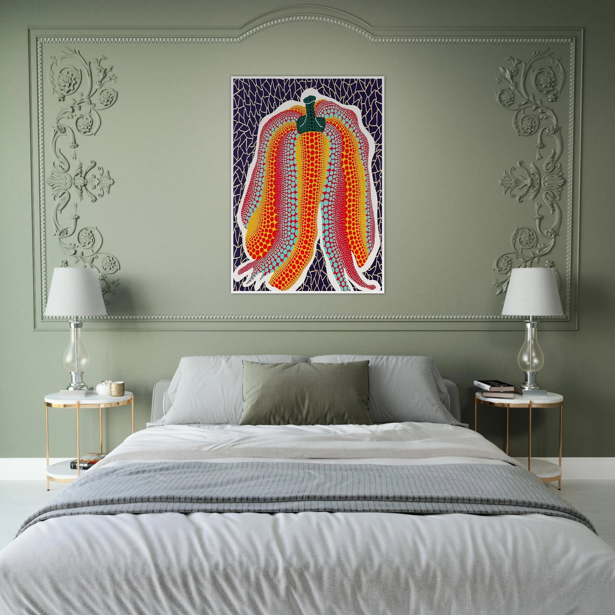 PUMPKIN 1990 Framed Poster | Yayoi Kusama Framed Prints Wall Art | Yayoi Kusama Prints