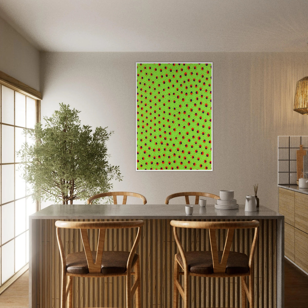 FIELDS IN SPRING 1988 Framed Poster | Yayoi Kusama Framed Prints Wall Art | Yayoi Kusama Prints