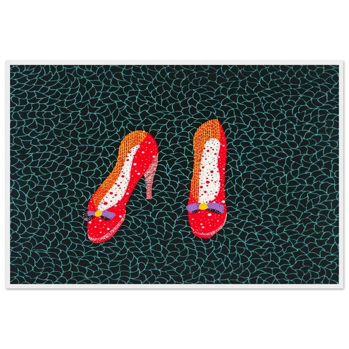 SHOES 1985 Framed Poster | Yayoi Kusama Framed Prints Wall Art | Yayoi Kusama Prints
