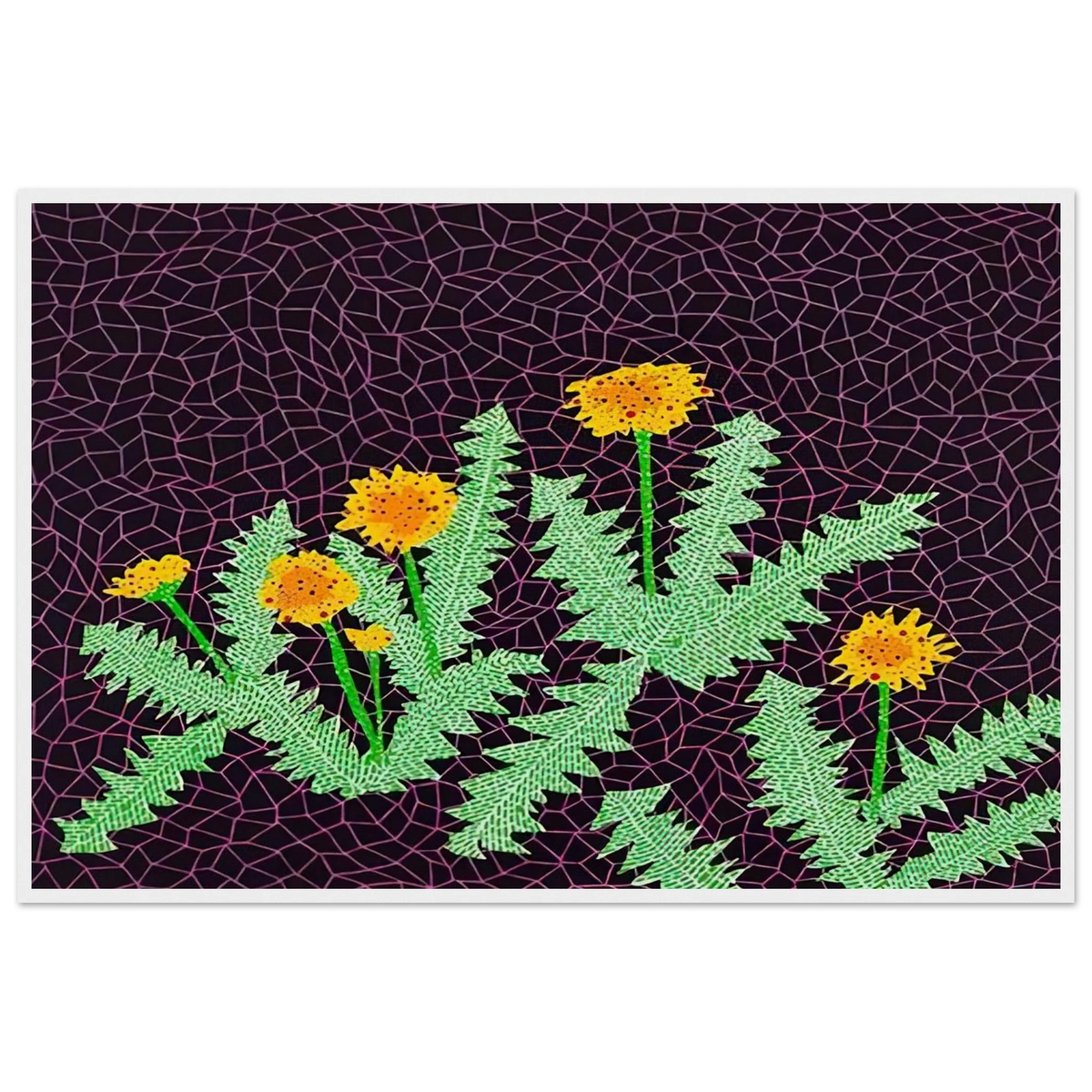 DANDELIONS 1985 Framed Poster | Yayoi Kusama Framed Prints Wall Art | Yayoi Kusama Prints
