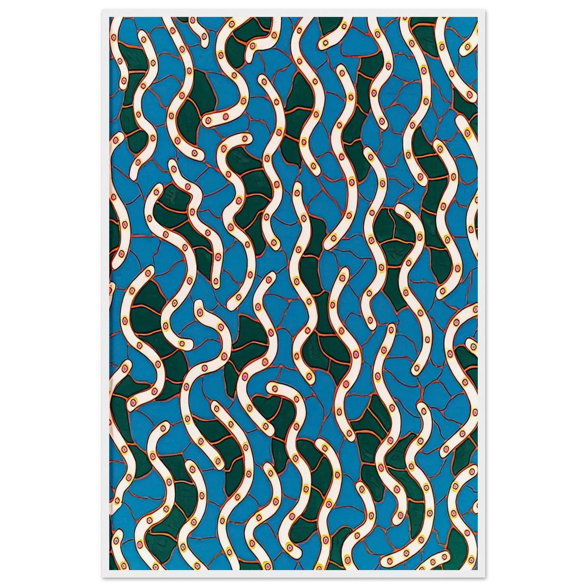 WAVES ON THE HUDSON RIVER 1988 Framed Poster | Yayoi Kusama Framed Prints Wall Art | Yayoi Kusama Prints